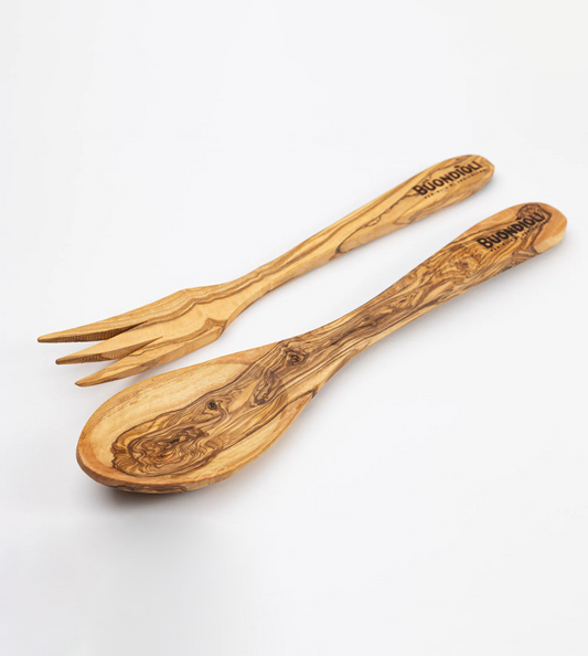 Serveringsbestick – Olivträ (2-pack)