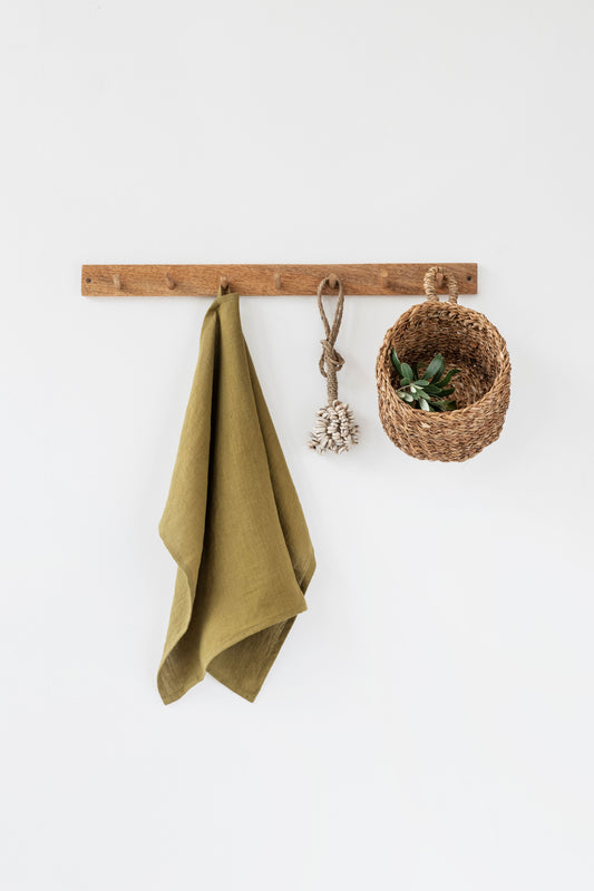 Kökshandduk i linne 50 × 70 cm - Linne, Olive Green